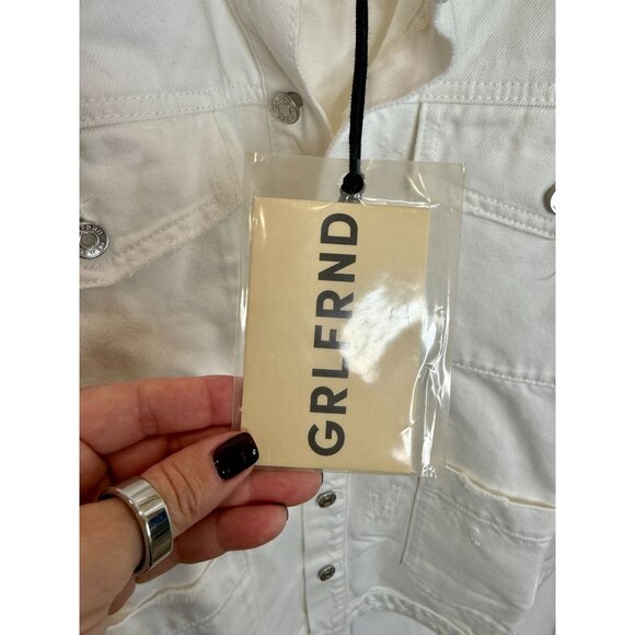 GRLFRND White Jessie Body Drill Shirt Jacket NWT - Size M - Picture 7 of 8